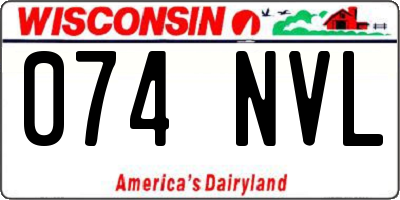 WI license plate 074NVL