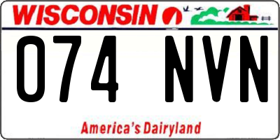 WI license plate 074NVN