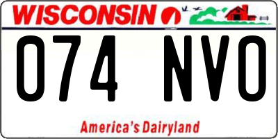WI license plate 074NVO