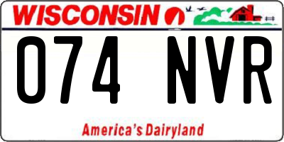 WI license plate 074NVR