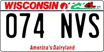 WI license plate 074NVS