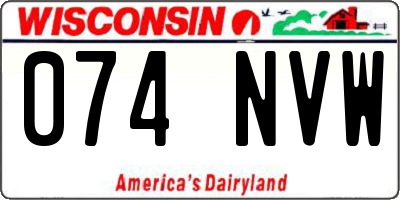 WI license plate 074NVW