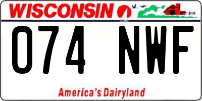 WI license plate 074NWF