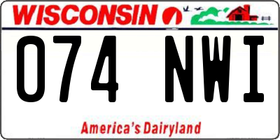 WI license plate 074NWI