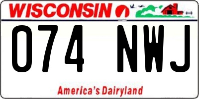 WI license plate 074NWJ