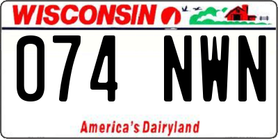 WI license plate 074NWN