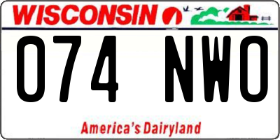 WI license plate 074NWO