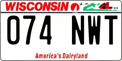 WI license plate 074NWT