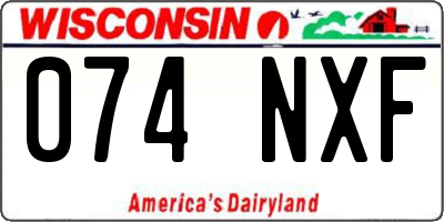 WI license plate 074NXF