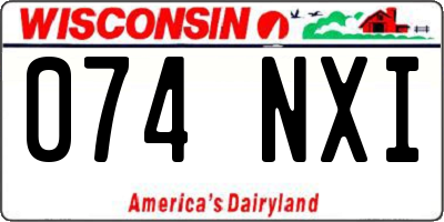 WI license plate 074NXI