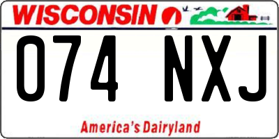 WI license plate 074NXJ