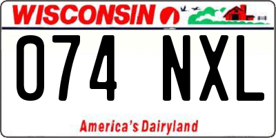 WI license plate 074NXL