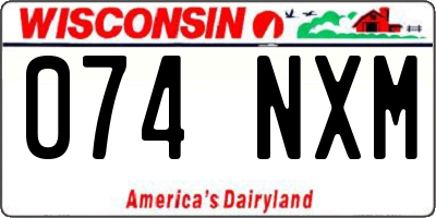 WI license plate 074NXM