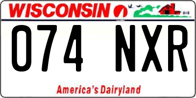 WI license plate 074NXR