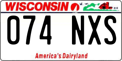 WI license plate 074NXS