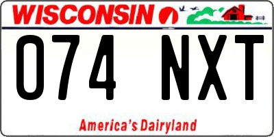WI license plate 074NXT
