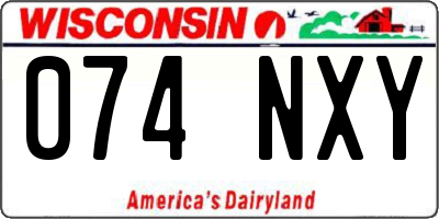 WI license plate 074NXY