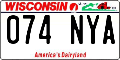 WI license plate 074NYA