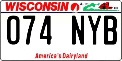 WI license plate 074NYB