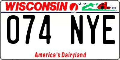 WI license plate 074NYE