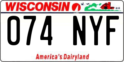 WI license plate 074NYF