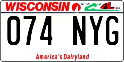 WI license plate 074NYG
