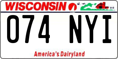 WI license plate 074NYI