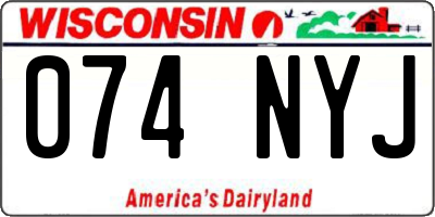 WI license plate 074NYJ