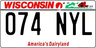 WI license plate 074NYL