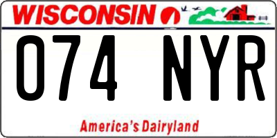WI license plate 074NYR