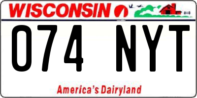 WI license plate 074NYT