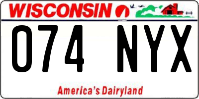 WI license plate 074NYX