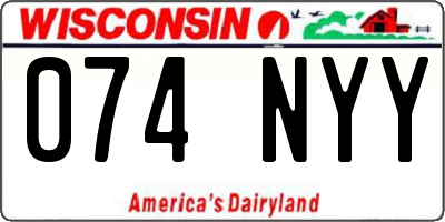 WI license plate 074NYY