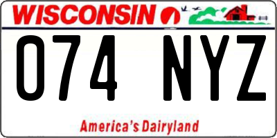 WI license plate 074NYZ