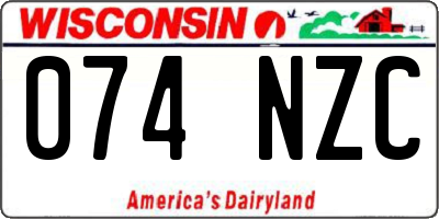 WI license plate 074NZC