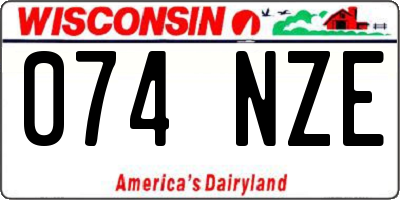 WI license plate 074NZE