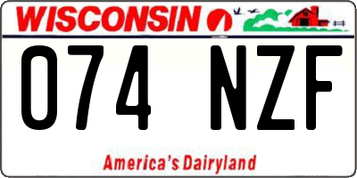 WI license plate 074NZF