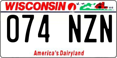 WI license plate 074NZN