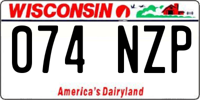 WI license plate 074NZP