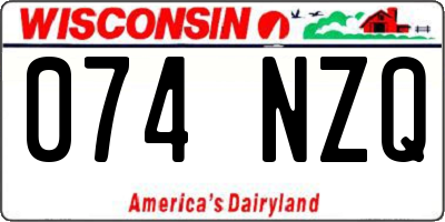 WI license plate 074NZQ