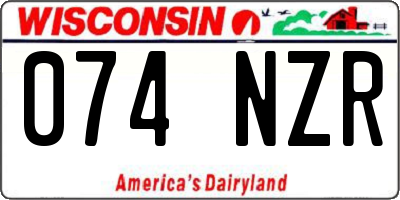 WI license plate 074NZR