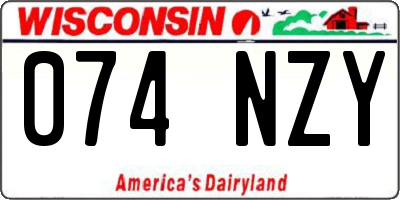 WI license plate 074NZY