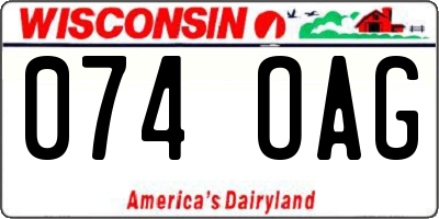 WI license plate 074OAG