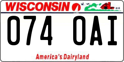 WI license plate 074OAI