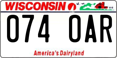 WI license plate 074OAR