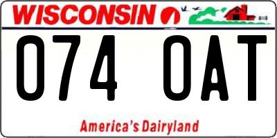 WI license plate 074OAT