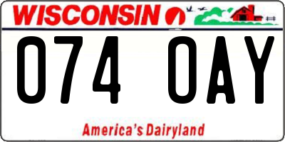 WI license plate 074OAY
