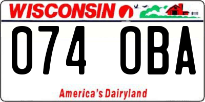 WI license plate 074OBA