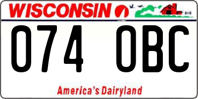 WI license plate 074OBC