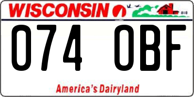 WI license plate 074OBF